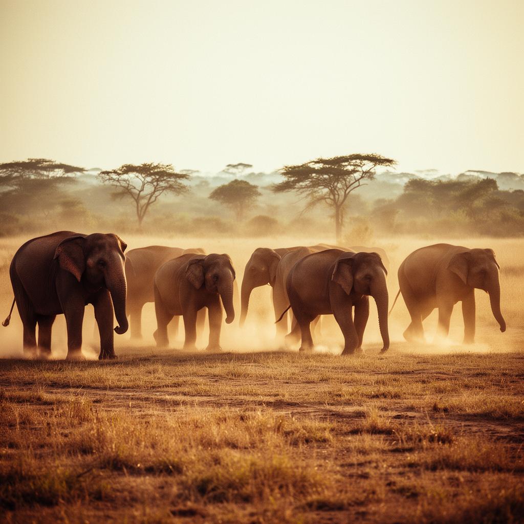 Sri Lankan elephants at Udawalawe
